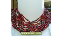 Multi Beading Buterfly Necklaces Chockers